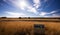 Pano landscape of watering hole in Kgalagadi