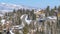 Pano Mountain in Park City Utah on a snowy winter setting with residential community