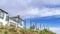 Pano Scenic residential landscape in the seaside city of Huntington Beach California