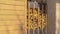 Pano Stack of firewood in an alcove between exterior walls of a home in Park City