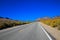 Panoram view of endless road running through Death Valley, Drone photography