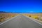 Panoram view of endless road running through Death Valley, Drone photography