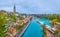 Panorama of Aare river\\\'s valley with Altstadt district on the hill, Bern, Switzerland