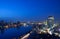 Panorama across Cairo skyline at night