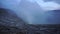 Panorama of active smoking volcano Ijen, East Java, Indonesia