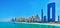 Panorama of Address Jumeirah Resort and JBR Marina beach, on March 7 in Dubai, UAE