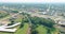 Panorama the aerial view of a Clinton small town of residential district at suburban development with an Oklahoma USA