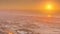 Panorama and aerial view of coastline Dubai at sunset timelapse, United Arab Emirates