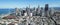 Panorama aerial view financial district downtown San Francisco,