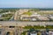 Panorama aerial view interstate 45, highway road junction at southeast side of Houston, Texas