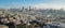 Panorama aerial view Russian Hill neighborhood in San Francisco, CA, USA