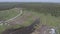 Panorama aerial view shot on cottage village, suburb, village, above