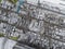 Panorama aerial view shot finished goods warehouse of metal products