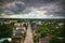 Panorama aerial view to Zaraysk from Old water tower , Moscow region, Russia