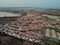 Panorama aerial view Torrevieja and salt lake. Spain