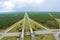 Panorama aerial view traffic line I-10 Interstate expressway near Diamondhead Mississippi