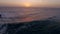 Panorama of the African sunset over the Atlantic Ocean.