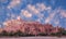 Panorama of Ait Benhaddou Casbah at sunset near Ouarzazate city in Morocco, Africa