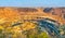 Panorama of the Ajanta Caves. UNESCO world heritage site in Maharashtra, India