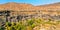 Panorama of the Ajanta Caves. UNESCO world heritage site in Maharashtra, India