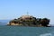 Panorama of Alcatraz Island with famous prison building, San Francisco, USA