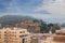 Panorama of the Alcazaba citadel from the roof of Malaga Cathedral, Malaga, Spain
