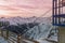 Panorama of alpine mountains in the morning at the Ischgl ski resort, Austria