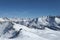 Panorama of Alps and ski slope view in La Thuile, Aosta Valley in Italy