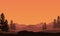 Panorama of the amazing twilight sky with truly beautiful natural scenery. Vector illustration