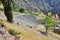 Panorama of Amphitheater in Ancient Greek archaeological site of Delphi