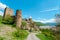 Panorama of Ananuri church, fortress and reservoir Zhinvali, Georgia