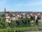 Panorama of the ancient Episcopal city of Albi along the river in France.