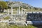 Panorama of Ancient Ruins at archaeological site of Philippi, Greece