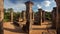 Panorama of ancient ruins of Royal palace in Polonnaruwa, Unesco