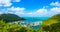 Panorama of Anse Marcel on the island of Saint Martin in the French West Indies