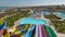 Panorama of the Aquapark Sliders, Aqua Park, Water Park Aquapark Sliders With Pool.