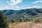 Panorama of the Ardeche mountains.
