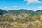 Panorama of the Ardeche mountains