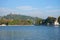 Panorama of the artificial lake of the city of Kandy. Sri Lanka