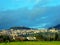 Panorama of Assisi village and Umbria countryside, Italy