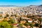 Panorama of Athenes, Greece with houses and hills