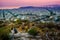 Panorama of Athens at sunset. Beautiful cityscape