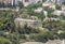 Panorama of Athens with view of the Agora and the Temple of Hermes in Greece.