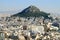 Panorama of Athens, view the hill Likabett