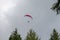 Panorama of the Austrian Alps,Europe,at Lake Ossiacher See with the mountains of the Karawanken Mountains with paragliders