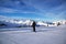 Panorama of the Austrian ski resort Ischgl with skiers.