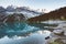 Panorama of the azure lake Oeschinensee. Swiss alps, Kandersteg