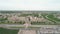 Panorama of Bahouddin Naqshband memorial complex near Bukhara filmed by drone cam on a cloudy day