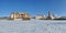 Panorama of Banffy Castle in Bontida, Romania