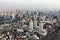 Panorama of Bangkok from a height. Skyscrapers of different architecture